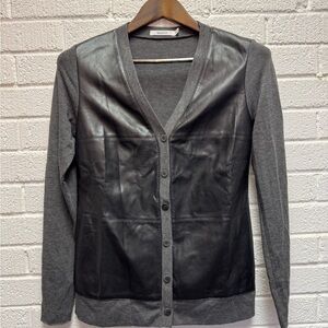 Bailey 44 Black and Gray Leather Jacket Contemporary Style